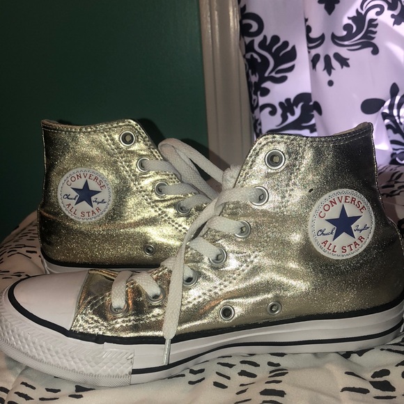 Converse Shoes - Gold Metallic Converse